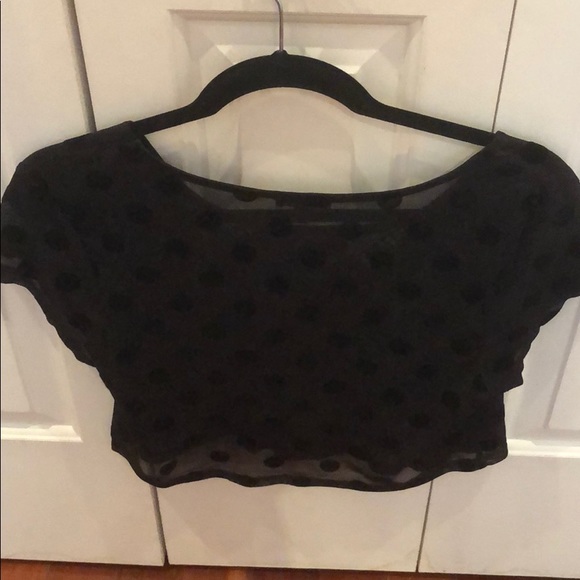 Sheer Polka Dot Crop Top - Picture 2 of 2